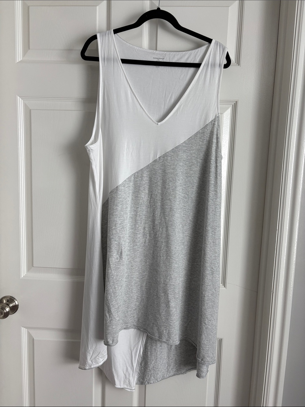 Summersalt White and Light Gray V-Neck Coverup